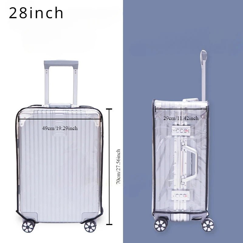 Transparent PVC Luggage Cover for Cross - border Travel, Suitcase Protective Sleeve with Handle, Dustproof Sports Design - Checkouts UK