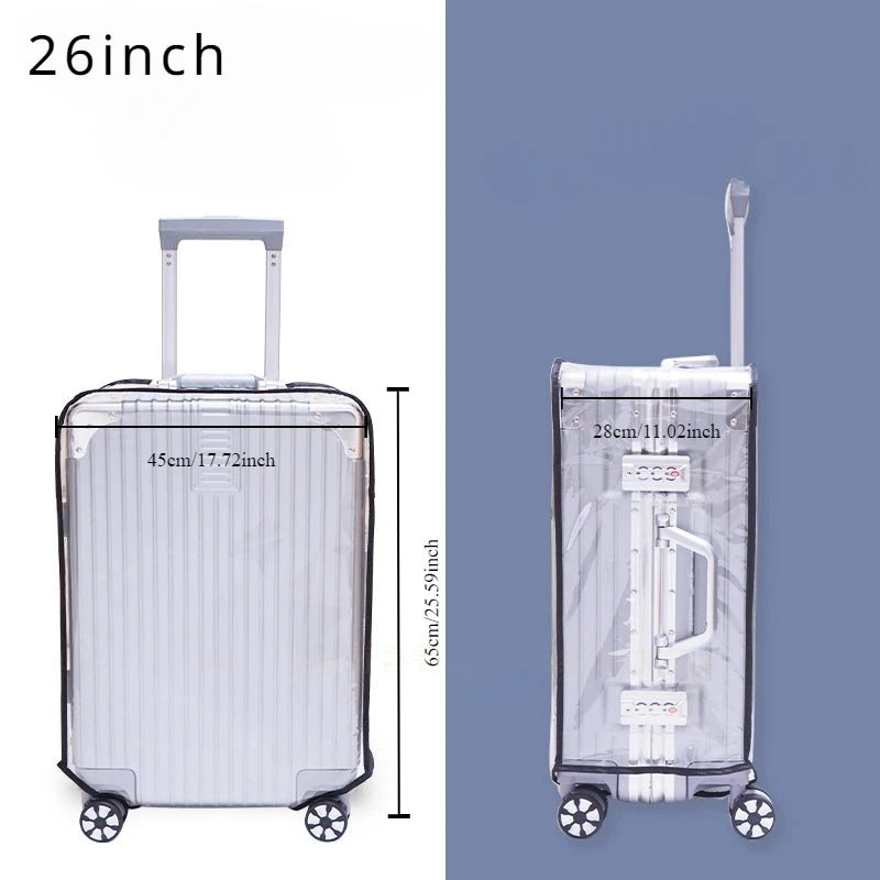 Transparent PVC Luggage Cover for Cross - border Travel, Suitcase Protective Sleeve with Handle, Dustproof Sports Design - Checkouts UK