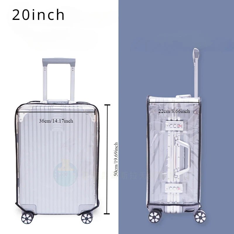 Transparent PVC Luggage Cover for Cross - border Travel, Suitcase Protective Sleeve with Handle, Dustproof Sports Design - Checkouts UK