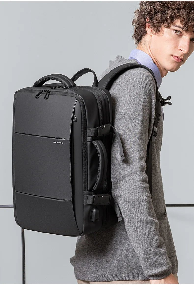 Travel Backpack Men Business Backpack School Expandable USB Bag Large Capacity 17.3 Laptop Waterproof Fashion Backpack - Checkouts UK