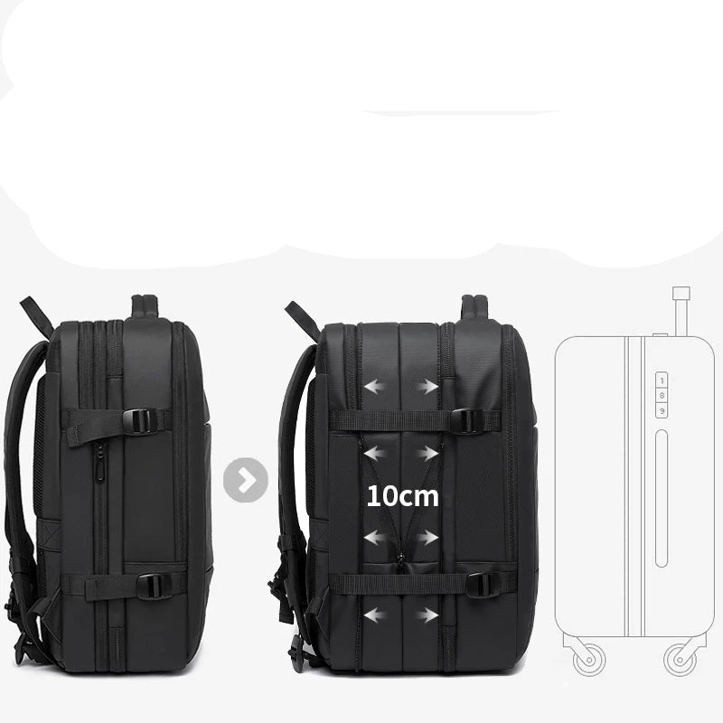Travel Backpack Men Business Backpack School Expandable USB Bag Large Capacity 17.3 Laptop Waterproof Fashion Backpack - Checkouts UK