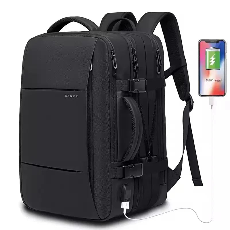 Travel Backpack Men Business Backpack School Expandable USB Bag Large Capacity 17.3 Laptop Waterproof Fashion Backpack - Checkouts UK