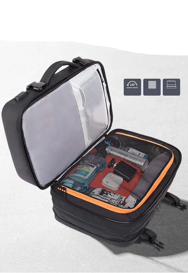 Travel Backpack Men Business Backpack School Expandable USB Bag Large Capacity 17.3 Laptop Waterproof Fashion Backpack - Checkouts UK