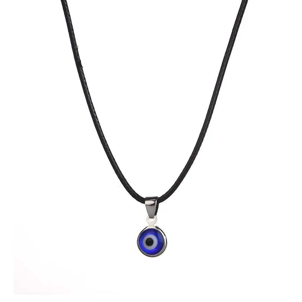 Turkey Blue Evil Eye Necklace for Women Stainless Steel Chokers Pendant Chains Clavicle Ethnic Boho Lucky Fashion Jewelry Gifts - Checkouts UK