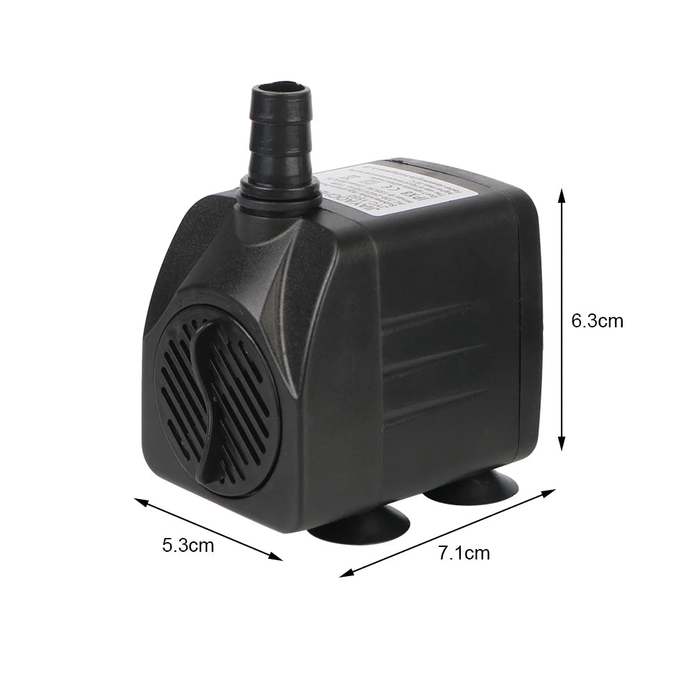 Ultra - quiet Water Pump with 12 LED Light for Garden Aquarium Fish Tank Bird Bath Fountain with Power Cord Submersible Fountain - Checkouts UK