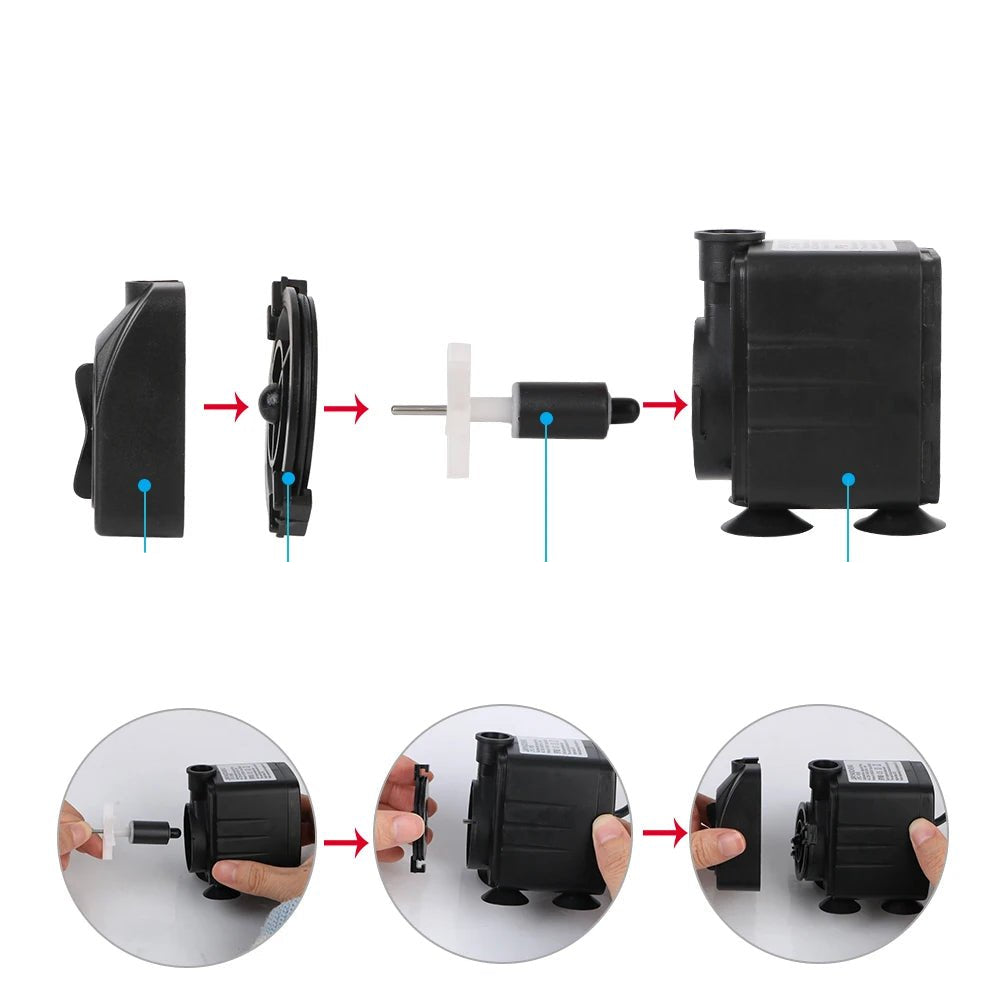 Ultra - quiet Water Pump with 12 LED Light for Garden Aquarium Fish Tank Bird Bath Fountain with Power Cord Submersible Fountain - Checkouts UK