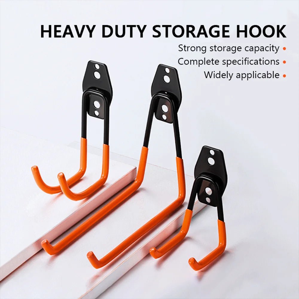 Upgraded 16 Packs Garage Hooks Double Heavy Duty, Garage Storage Hooks, Wall Mount Garage Organization Equipment(Orange) - Checkouts USA