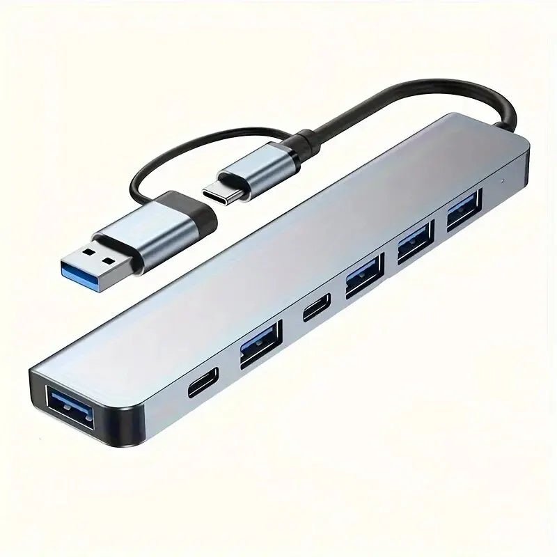 USB C Hub USB Hub 3.0, Aluminum 7 in 1 USB Extender, USB Splitter with USB 3.0, 4 X USB 2.0 and 2 USB C Ports USB Distributor - Checkouts UK