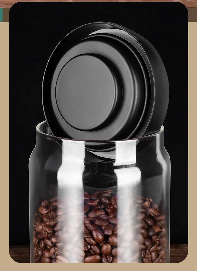 Vacuum Sealed Jug Coffee Beans Glass Airtight Canister Food Grains Candy Keep Fresh Storage Jar Kitchen Accessories - Checkouts UK