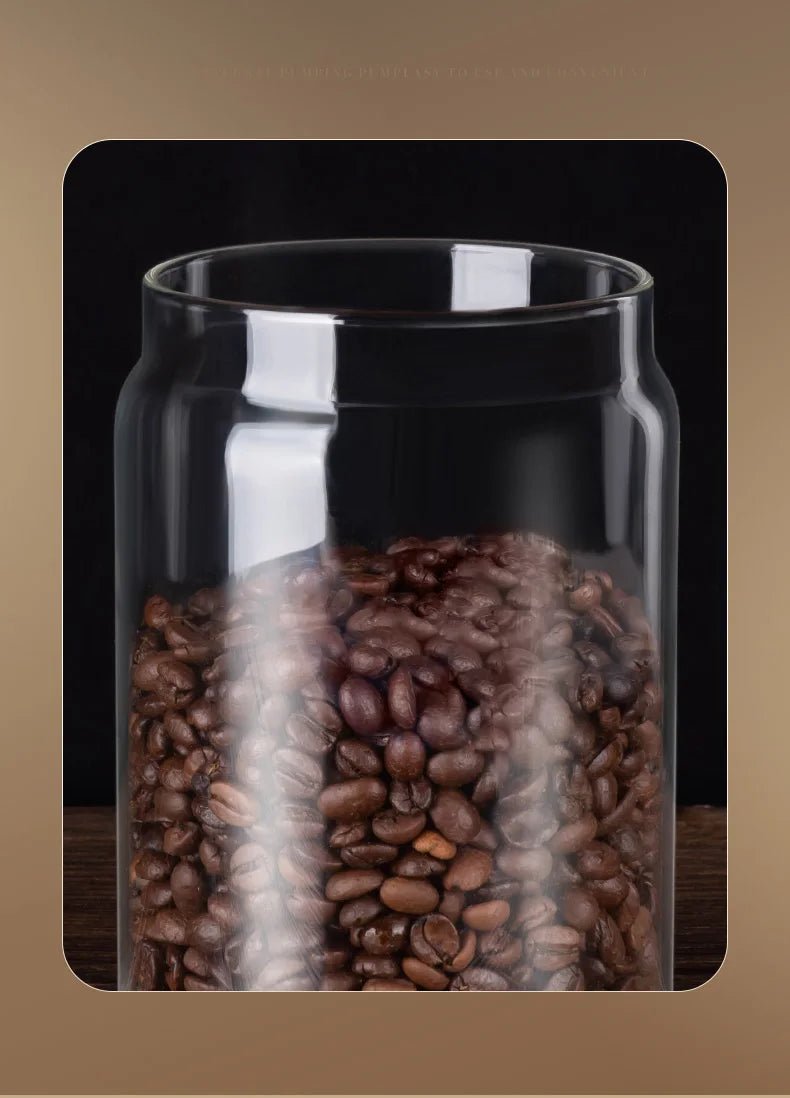 Vacuum Sealed Jug Coffee Beans Glass Airtight Canister Food Grains Candy Keep Fresh Storage Jar Kitchen Accessories - Checkouts UK