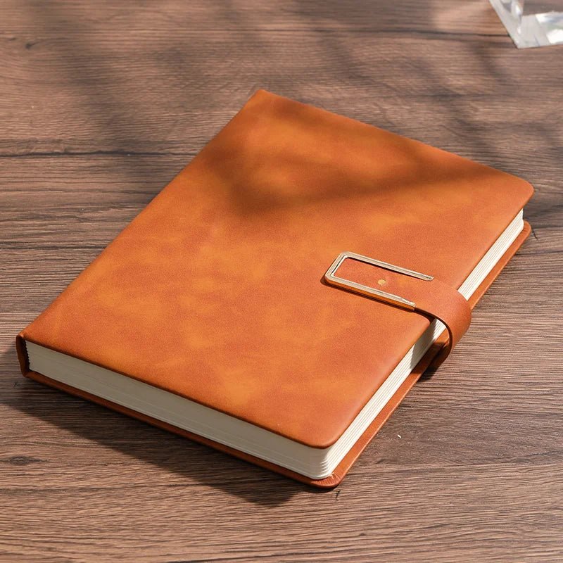 Vintage A5 leather notebook with personalized soft cover - perfect for business meetings and college life - Checkouts UK