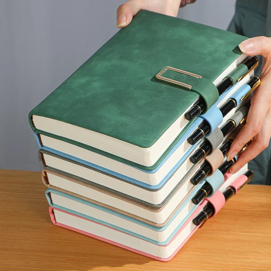 Vintage A5 leather notebook with personalized soft cover - perfect for business meetings and college life - Checkouts UK