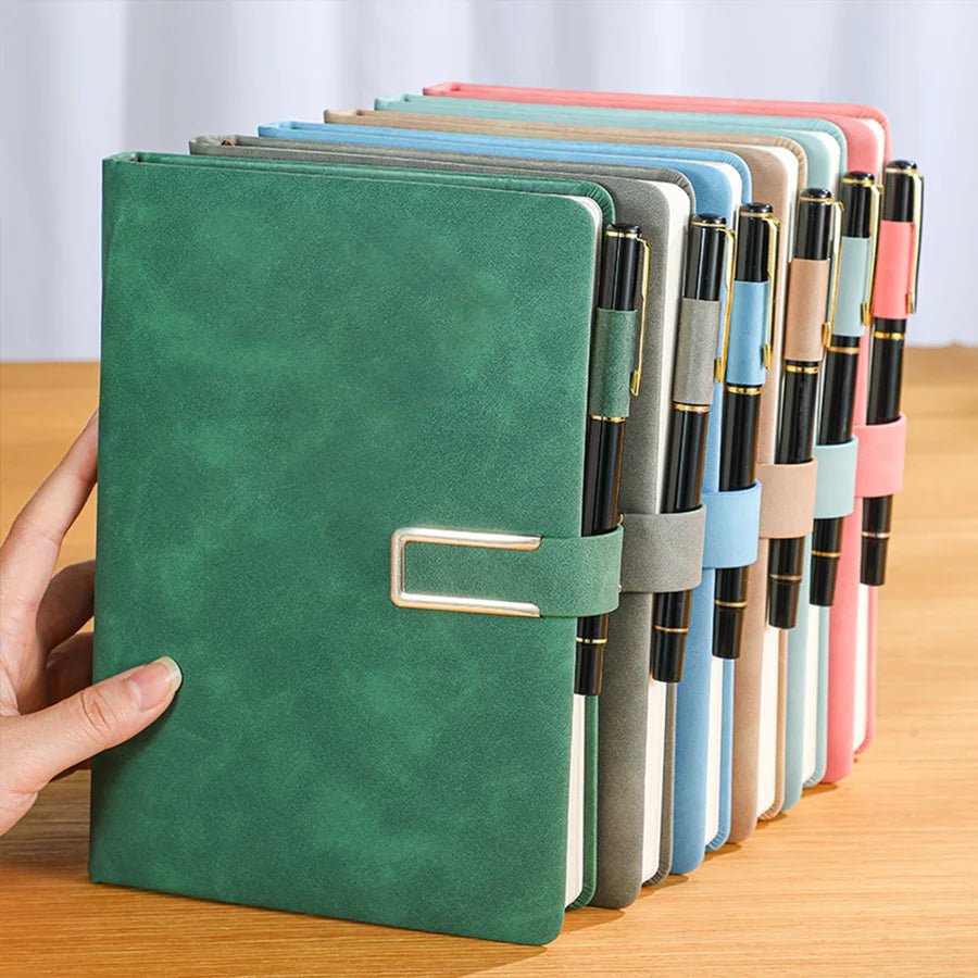 Vintage A5 leather notebook with personalized soft cover - perfect for business meetings and college life - Checkouts UK
