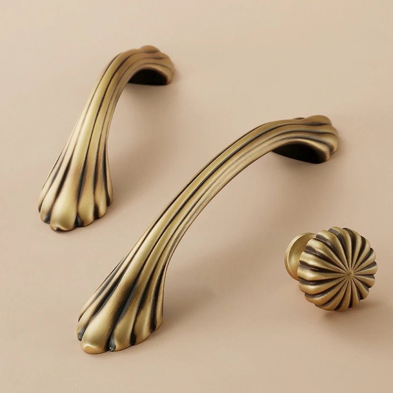 Vintage Brass Furniture Handles Bronze Handles for Cabinets and Drawers Hardware Fitting Kitchen Cabinet Drawer Handles - Checkouts USA