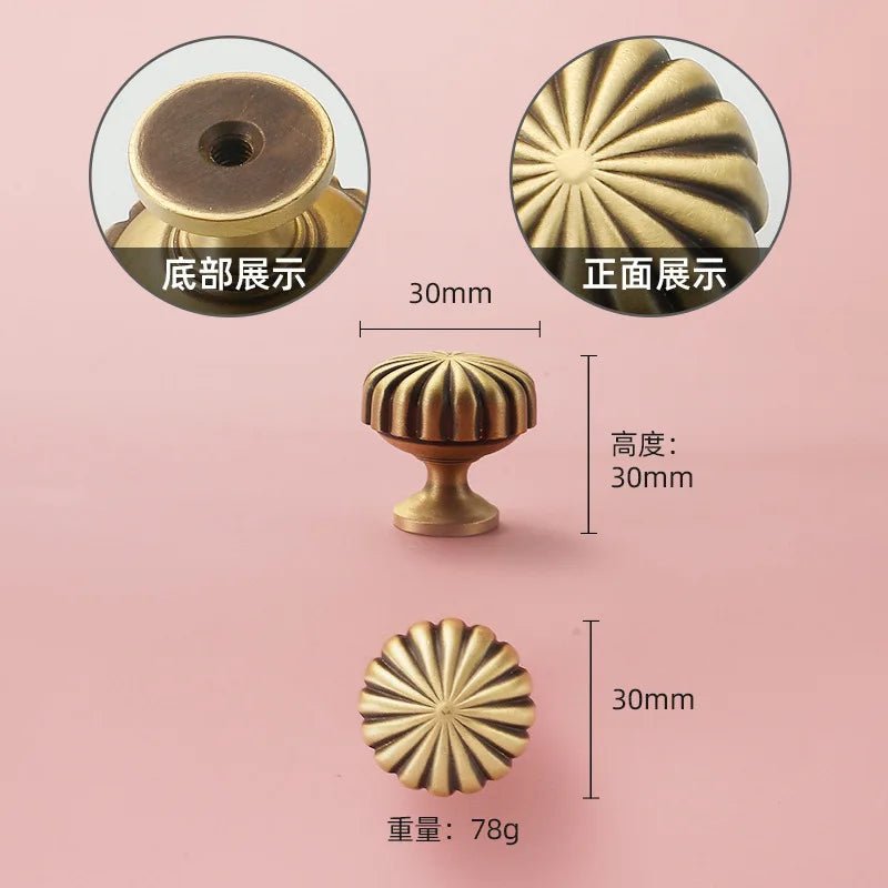 Vintage Brass Furniture Handles Bronze Handles for Cabinets and Drawers Hardware Fitting Kitchen Cabinet Drawer Handles - Checkouts USA