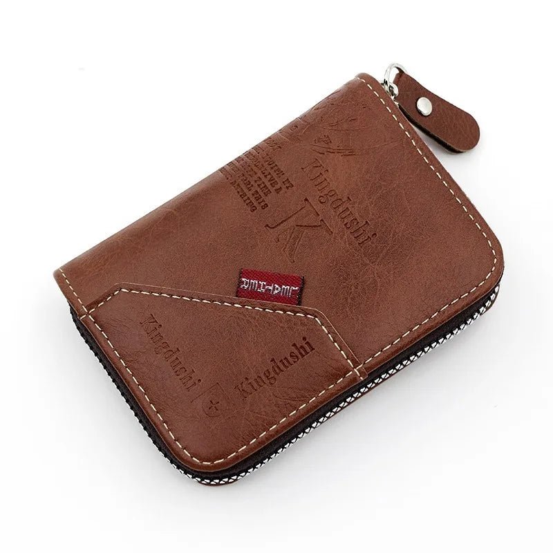 Vintage Style Compact PU Leather Wallet - Multiple Card Slots, Portable Credit Card Holder - Checkouts UK