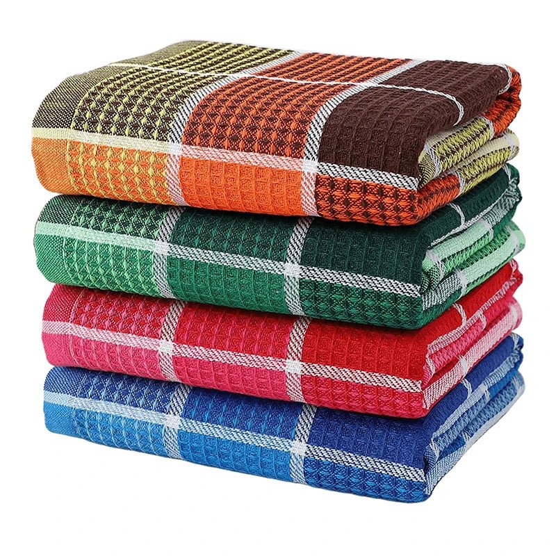 Waffle Large Dishcloth Super Absorbent Kitchen Towels Colorful Dish Towels for Washing Drying Dishes Home Durable Tea Towels - Checkouts UK