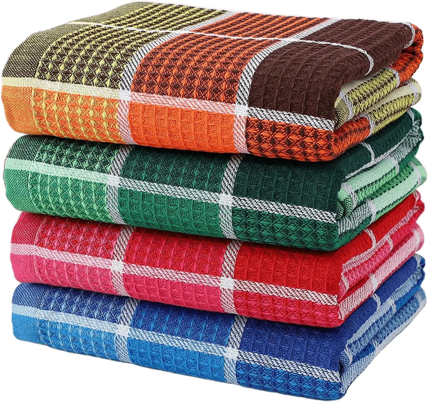Waffle Large Dishcloth Super Absorbent Kitchen Towels Colorful Dish Towels for Washing Drying Dishes Home Durable Tea Towels - Checkouts UK