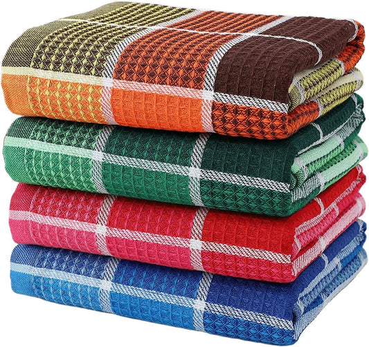 Waffle Large Dishcloth Super Absorbent Kitchen Towels Colorful Dish Towels for Washing Drying Dishes Home Durable Tea Towels - Checkouts UK