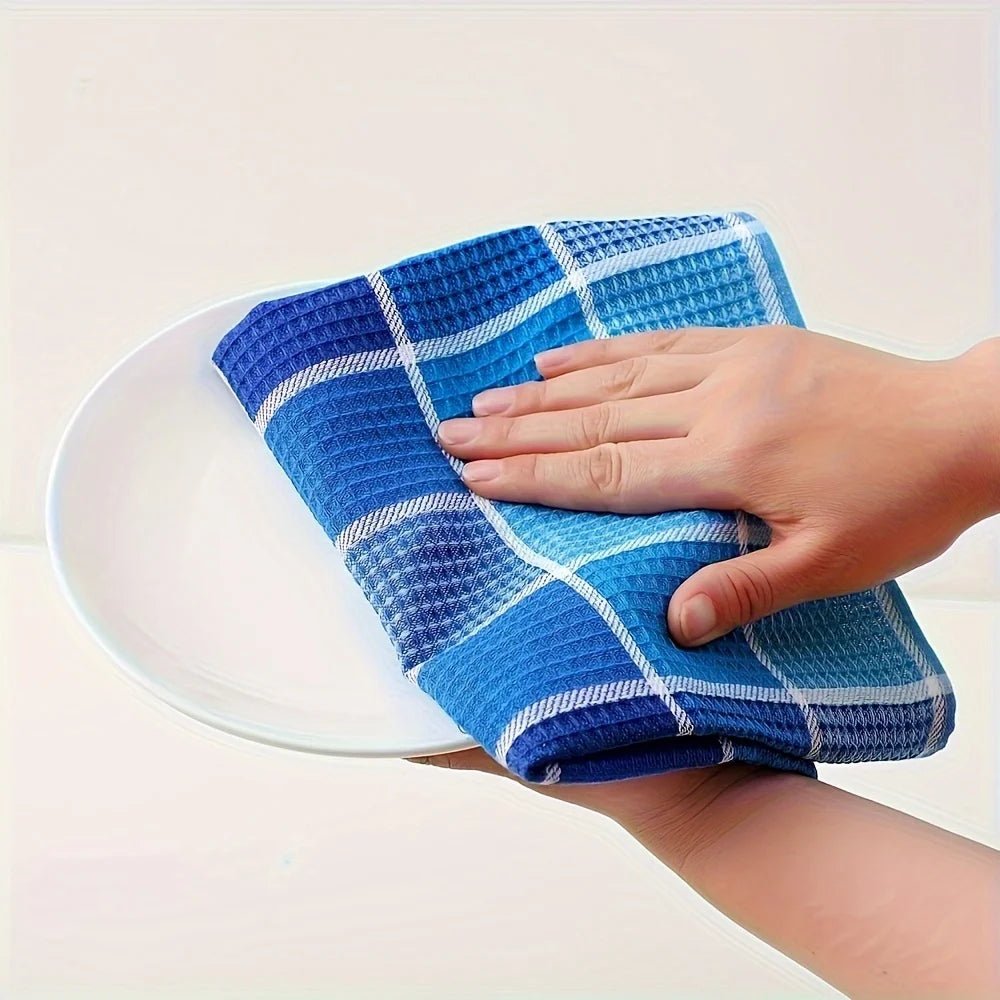 Waffle Large Dishcloth Super Absorbent Kitchen Towels Colorful Dish Towels for Washing Drying Dishes Home Durable Tea Towels - Checkouts UK