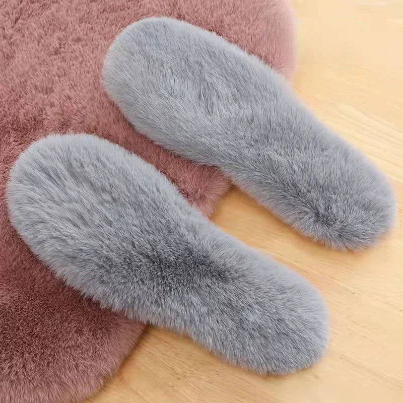 Warm Imitation Rabbit Fur Insoles Winter Warm Plush Men Women Insoles Soft Thick Winter Warm Insole Men's and Women's Insole - Checkouts UK
