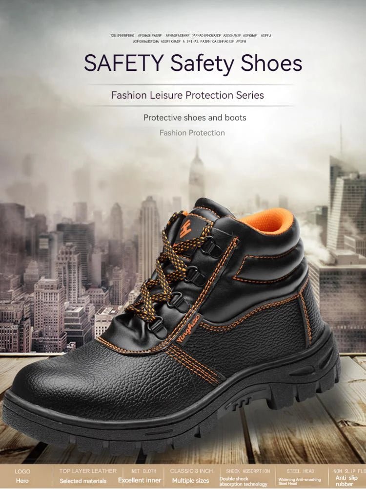 Wear - resisting Men Work Safety Boots Anti - smash Anti - puncture Work Sneakers Waterproof Boots Indestructible Protective Work Boot - Checkouts USA