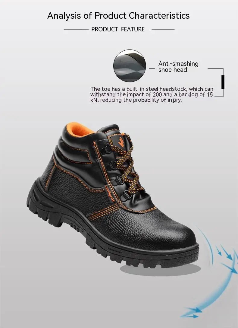 Wear - resisting Men Work Safety Boots Anti - smash Anti - puncture Work Sneakers Waterproof Boots Indestructible Protective Work Boot - Checkouts USA