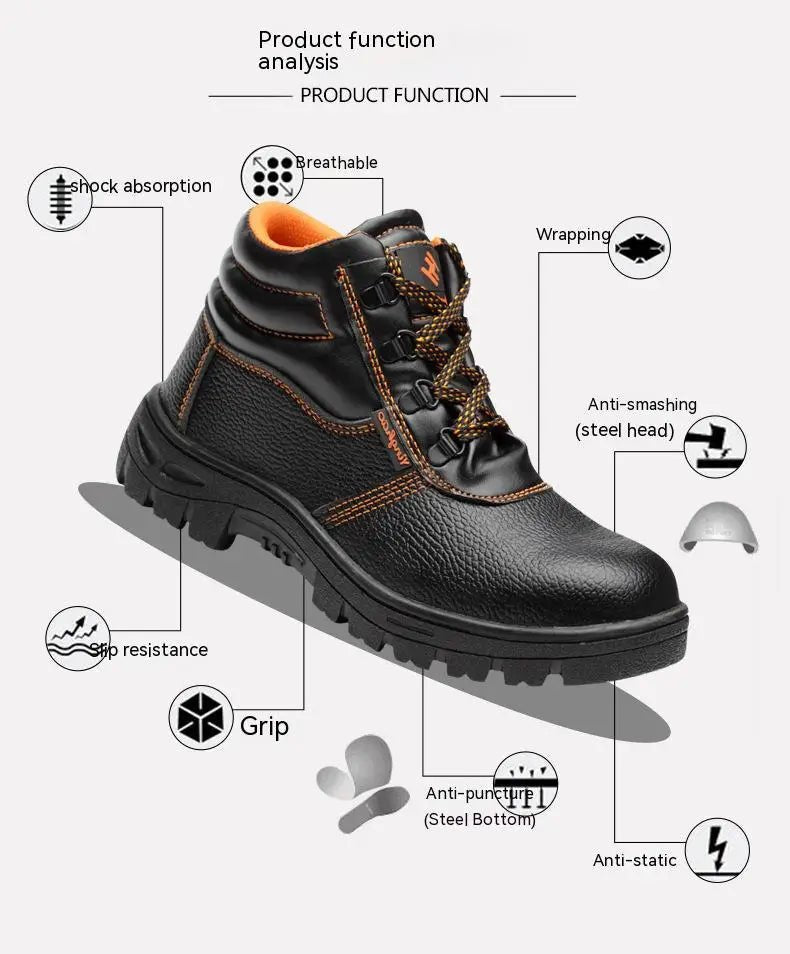 Wear - resisting Men Work Safety Boots Anti - smash Anti - puncture Work Sneakers Waterproof Boots Indestructible Protective Work Boot - Checkouts USA