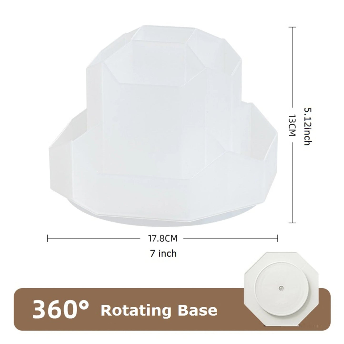 White/Pink Pen Stand 360°Rotatable Pen Holder Large Capacity Desk Pencil Storage Box 9 - Grid Stationery Organizer School Office - Checkouts USA