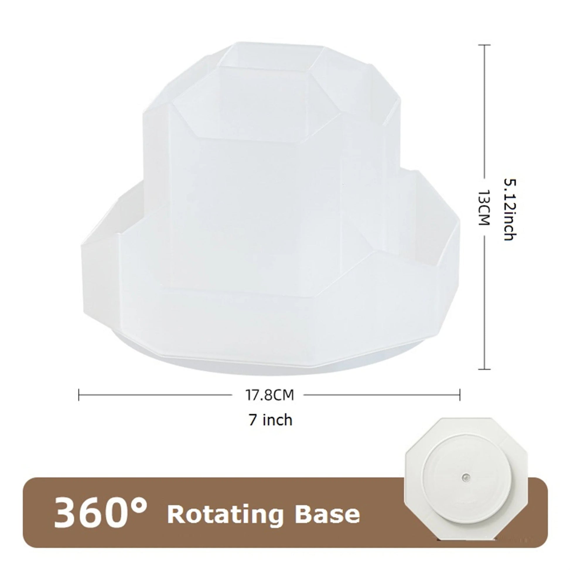 White/Pink Pen Stand 360°Rotatable Pen Holder Large Capacity Desk Pencil Storage Box 9 - Grid Stationery Organizer School Office - Checkouts USA