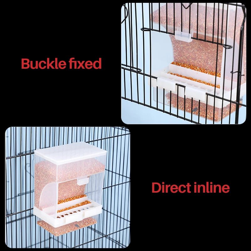 Wholesale Bulk 1 - 5 Pcs Removable Automatic Bird Feeder Pet Bird Container Prevention Splash Food Skin Peony Hanging Bird Feeding Tools - Furbury
