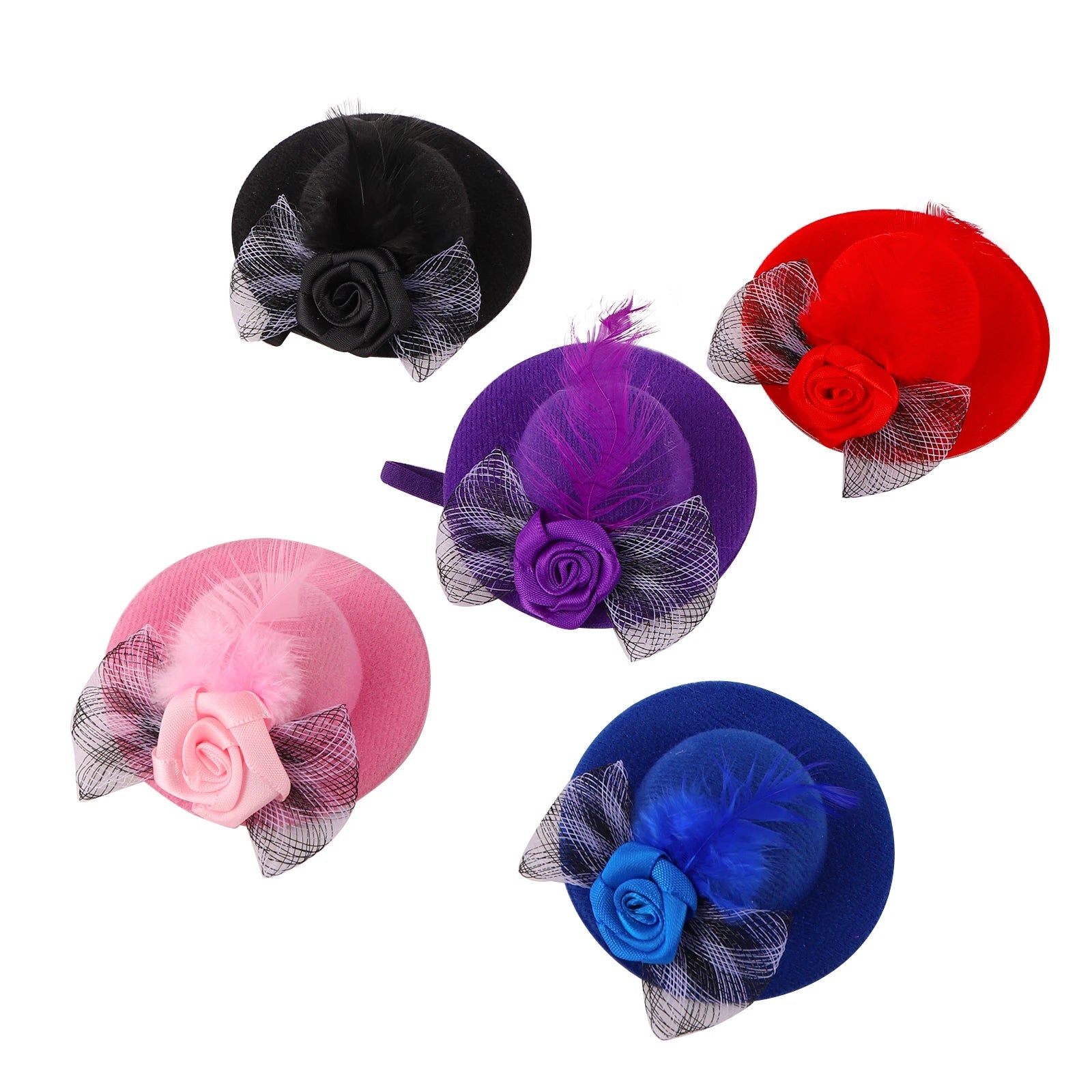 Wholesale Bulk 1 Pc Pet Hen Decorative Hat Velvet Large Silk Flower Topper Hamster Lizard Hat Adjustable Parrot Topper Pet Fashion Clothing - Furbury