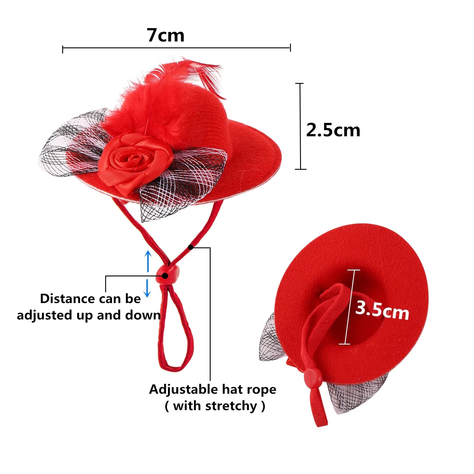 Wholesale Bulk 1 Pc Pet Hen Decorative Hat Velvet Large Silk Flower Topper Hamster Lizard Hat Adjustable Parrot Topper Pet Fashion Clothing - Furbury