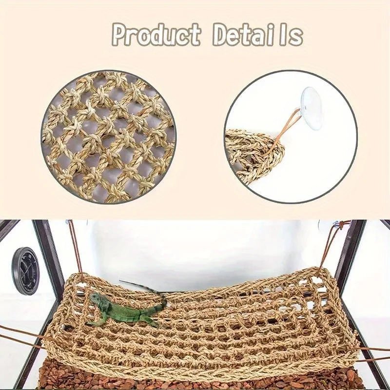 Wholesale Bulk 1PC Bearded Dragon Hammock Reptile Lounger for Chameleon Lizards Gecko Snakes Lguana Reptiles Geckos Grass Cushion Pet Bed Swing - Furbury