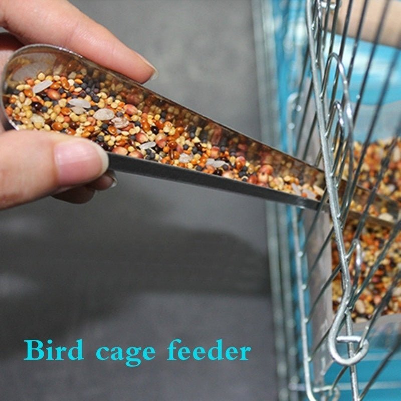 Wholesale Bulk 1pcs Bird Cage Stainless Steel Feeder Feeding Supply Parrot Pigeon Bird Accessory Bird Feed Containers Hummingbird Feeder - Furbury