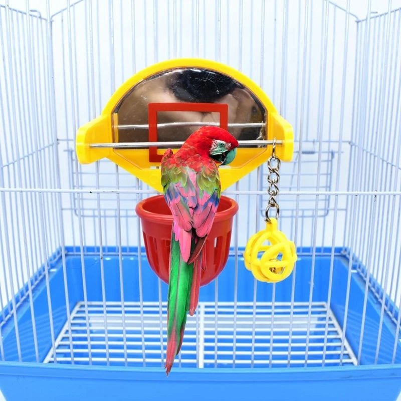 Wholesale Bulk 367A Funny Parrot Birds Mini Basketball Hoop Props Parakeet Ball Chew Toy Pet Supplies - Furbury