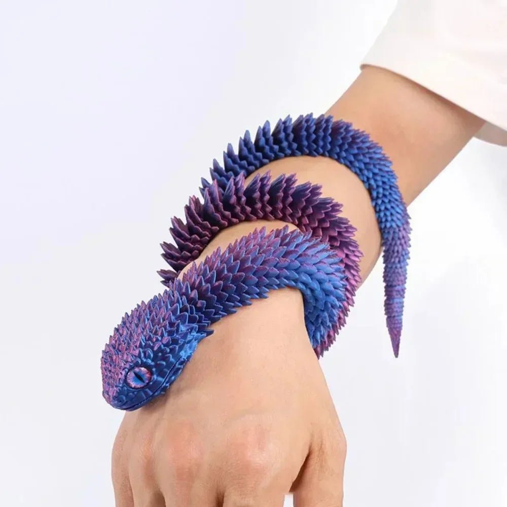 Wholesale Bulk 3D Printed Snake Rotatable Joints Snake Figurines Home Office Desktop Crafts Ornament Creative Home Garden Landscape DIY Animal - Furbury