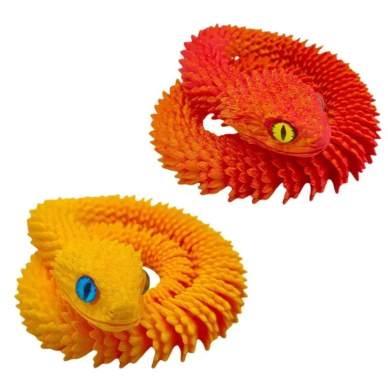 Wholesale Bulk 3D Printed Snake Rotatable Joints Snake Figurines Home Office Desktop Crafts Ornament Creative Home Garden Landscape DIY Animal - Furbury