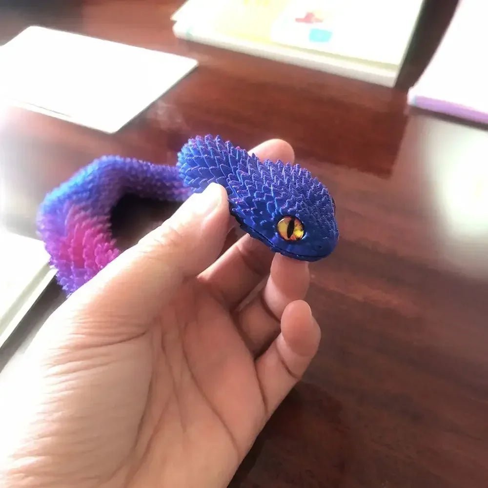 Wholesale Bulk 3D Printed Snake Rotatable Joints Snake Figurines Home Office Desktop Crafts Ornament Creative Home Garden Landscape DIY Animal - Furbury