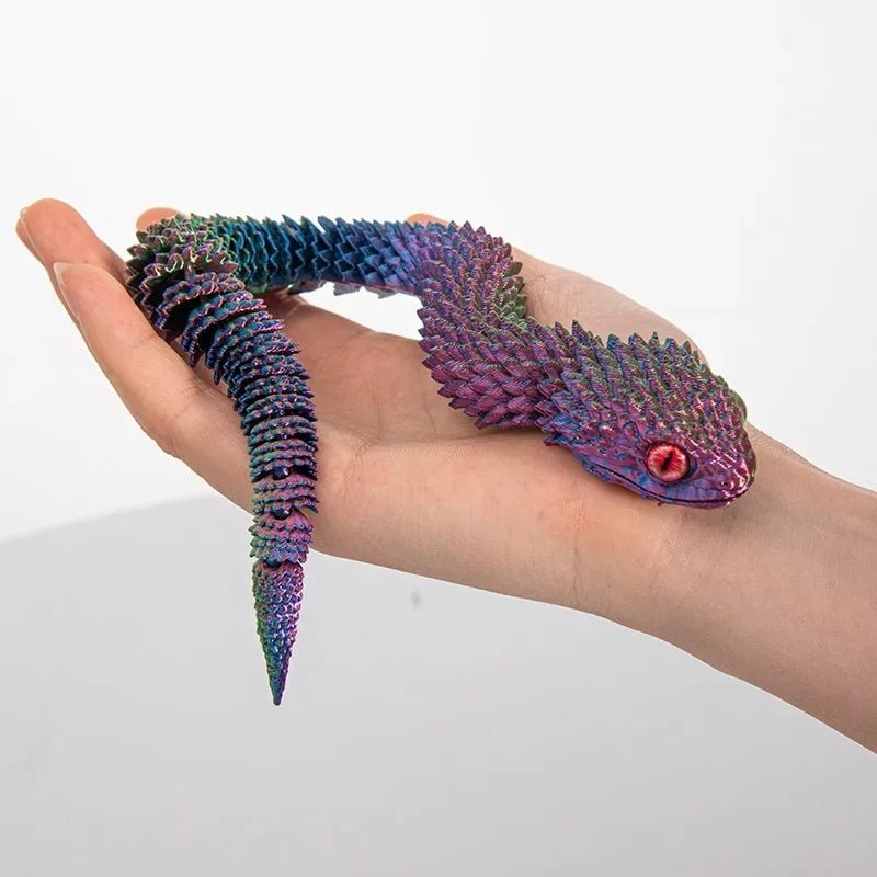 Wholesale Bulk 3D Printed Snake Rotatable Joints Snake Figurines Home Office Desktop Crafts Ornament Creative Home Garden Landscape DIY Animal - Furbury