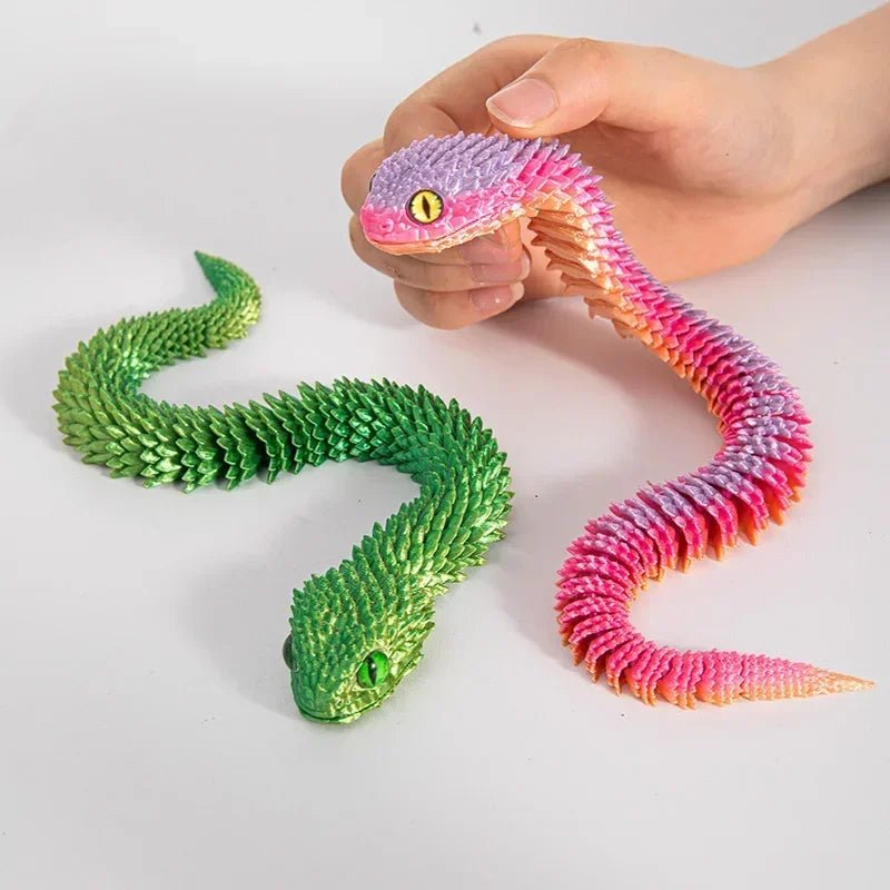 Wholesale Bulk 3D Printed Snake Rotatable Joints Snake Figurines Home Office Desktop Crafts Ornament Creative Home Garden Landscape DIY Animal - Furbury