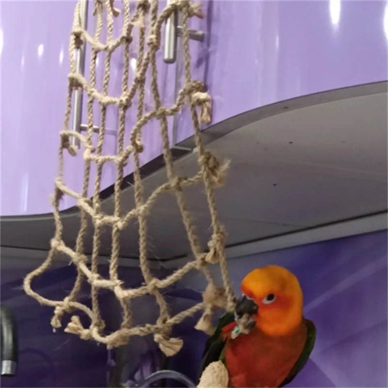Wholesale Bulk 40*40cm Parrot Climbing Net Bird Toy Swing Rope Net Bird Stand Net Hammock With Hook Bird Hanging Climbing Chewing Biting Toys - Furbury