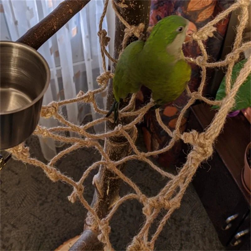 Wholesale Bulk 40*40cm Parrot Climbing Net Bird Toy Swing Rope Net Bird Stand Net Hammock With Hook Bird Hanging Climbing Chewing Biting Toys - Furbury