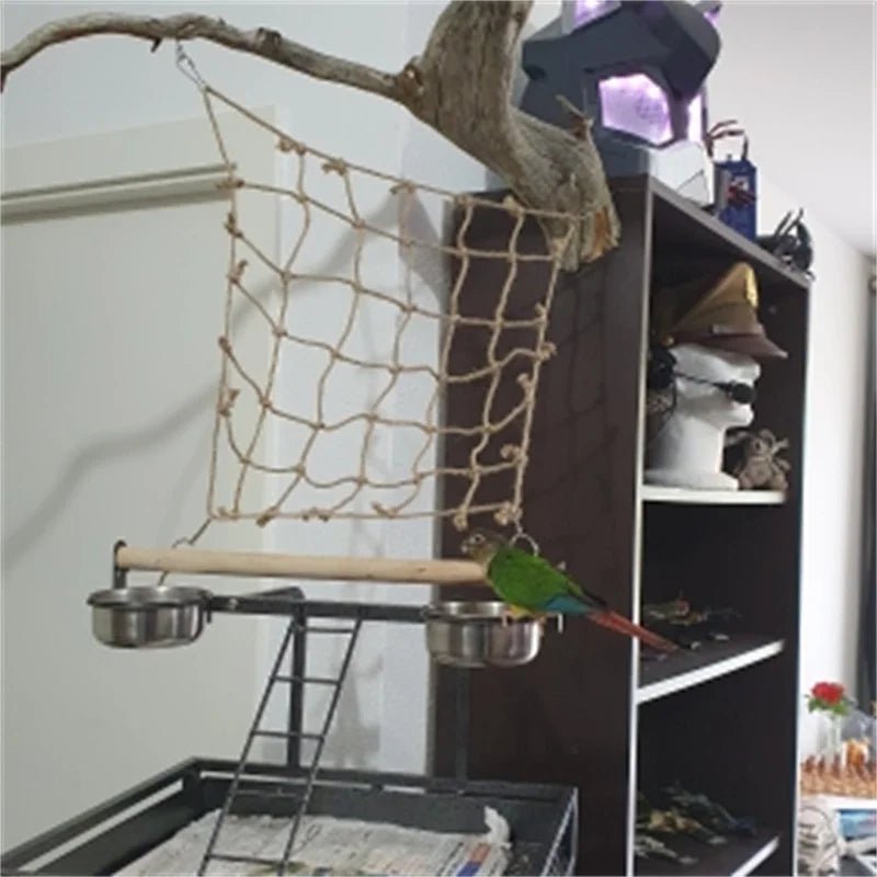 Wholesale Bulk 40*40cm Parrot Climbing Net Bird Toy Swing Rope Net Bird Stand Net Hammock With Hook Bird Hanging Climbing Chewing Biting Toys - Furbury