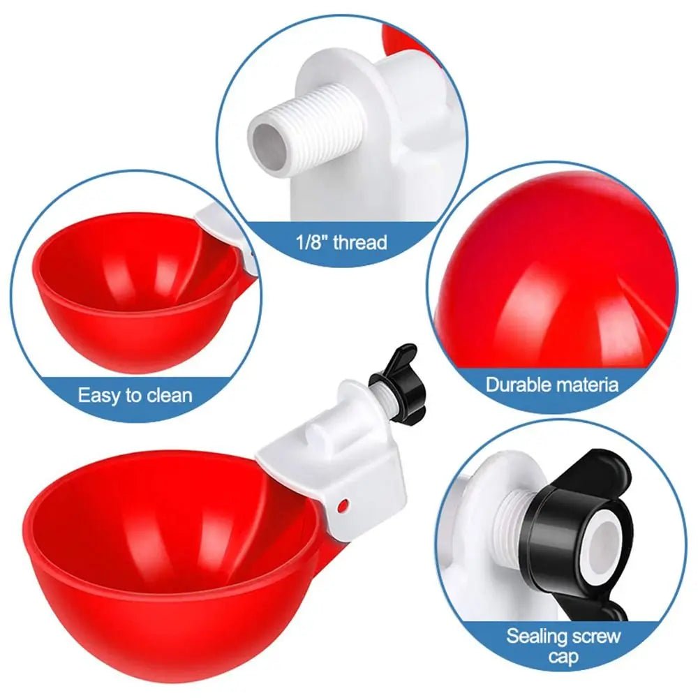 Wholesale Bulk 4PCS Poultry Kit Automatic Chicken Water Feeder Automatic Drinking Bowl Feeding Watering Supplie Chicken Waterer - Furbury