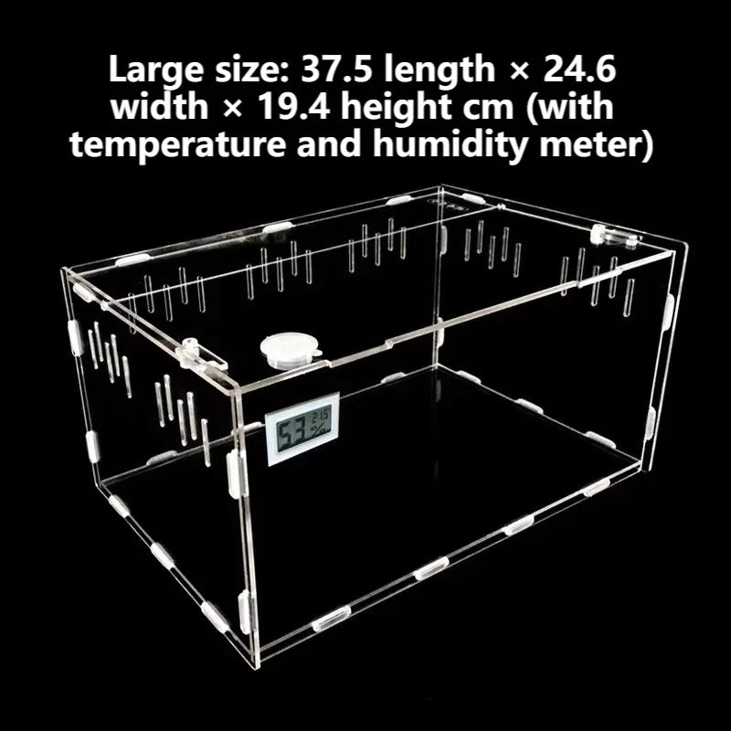 Wholesale Bulk Acrylic Reptile Container Magnetic Acrylic Reptile Cage Acrylic Reptile Breeding Box With Thermometer And Insect Breeding Box - Furbury