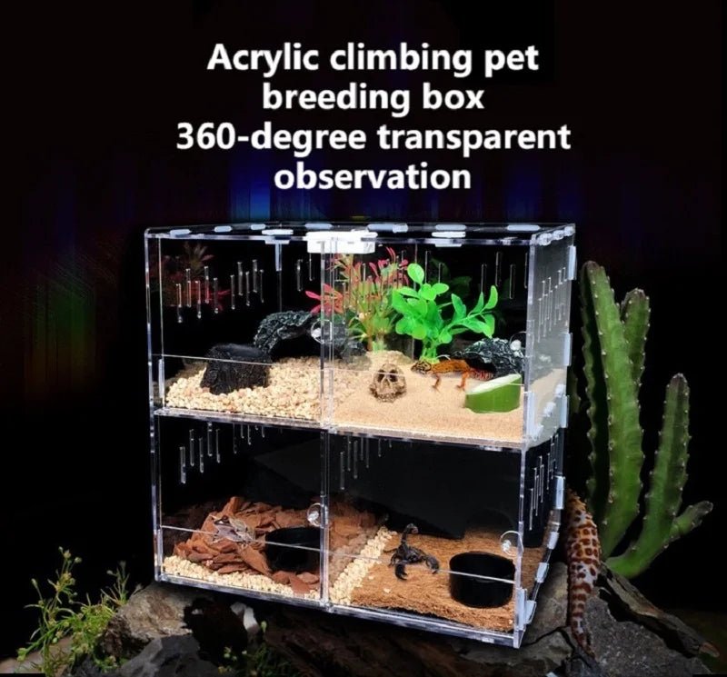 Wholesale Bulk Acrylic Reptile Container Magnetic Acrylic Reptile Cage Acrylic Reptile Breeding Box With Thermometer And Insect Breeding Box - Furbury