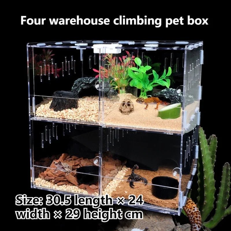 Wholesale Bulk Acrylic Reptile Container Magnetic Acrylic Reptile Cage Acrylic Reptile Breeding Box With Thermometer And Insect Breeding Box - Furbury