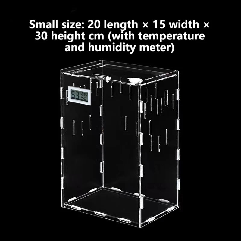 Wholesale Bulk Acrylic Reptile Container Magnetic Acrylic Reptile Cage Acrylic Reptile Breeding Box With Thermometer And Insect Breeding Box - Furbury