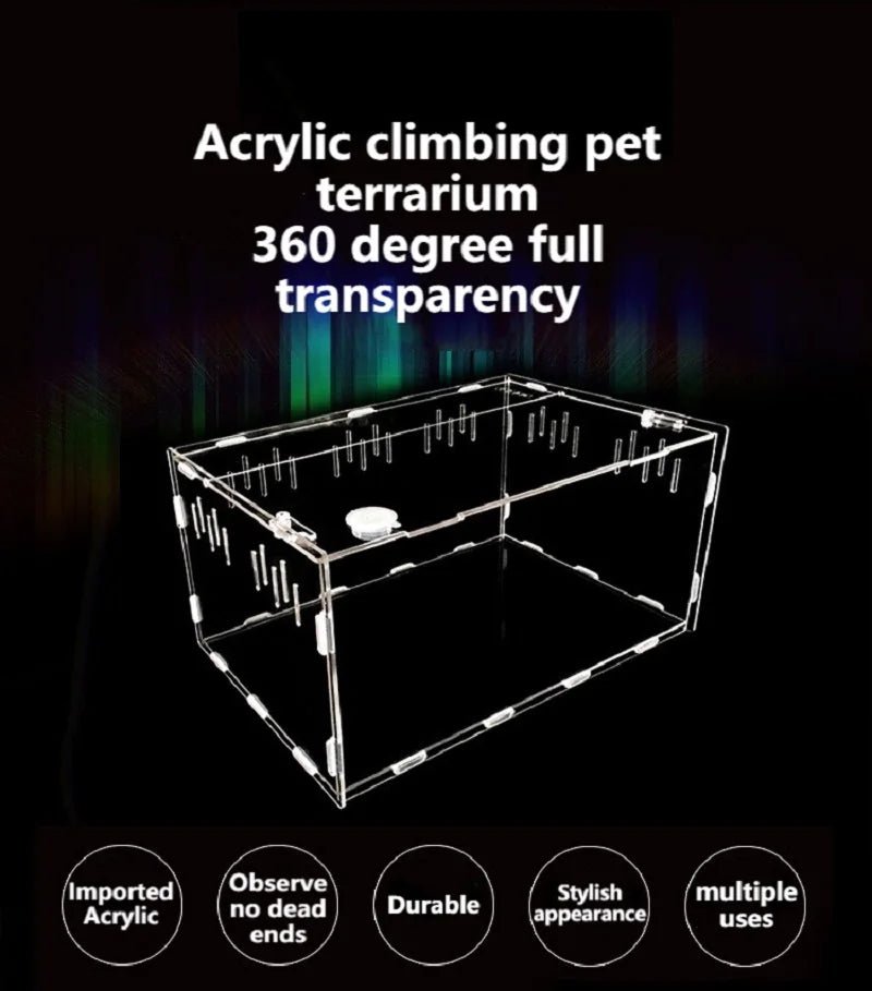 Wholesale Bulk Acrylic Reptile Container Magnetic Acrylic Reptile Cage Acrylic Reptile Breeding Box With Thermometer And Insect Breeding Box - Furbury